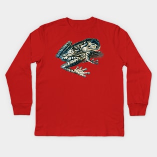 Vintage black-spotted casque-headed tree frog Kids Long Sleeve T-Shirt